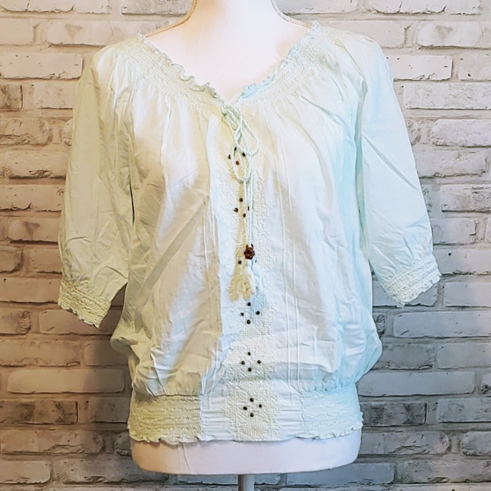 Gloria Vanderbilt Boho Embroidery Shirt